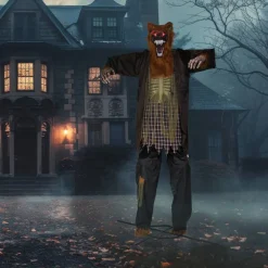 Huge Lighted and Animated Talking Werewolf Commercial Outdoor Halloween Decoration - 12'