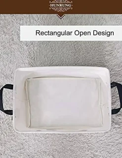 HUNRUNG Rectangle Storage Basket Cute Canvas Organizer Bin for Pet/Children Toys, Books, Clothes Perfect for Rooms/Playroom/Shelves (Panada)