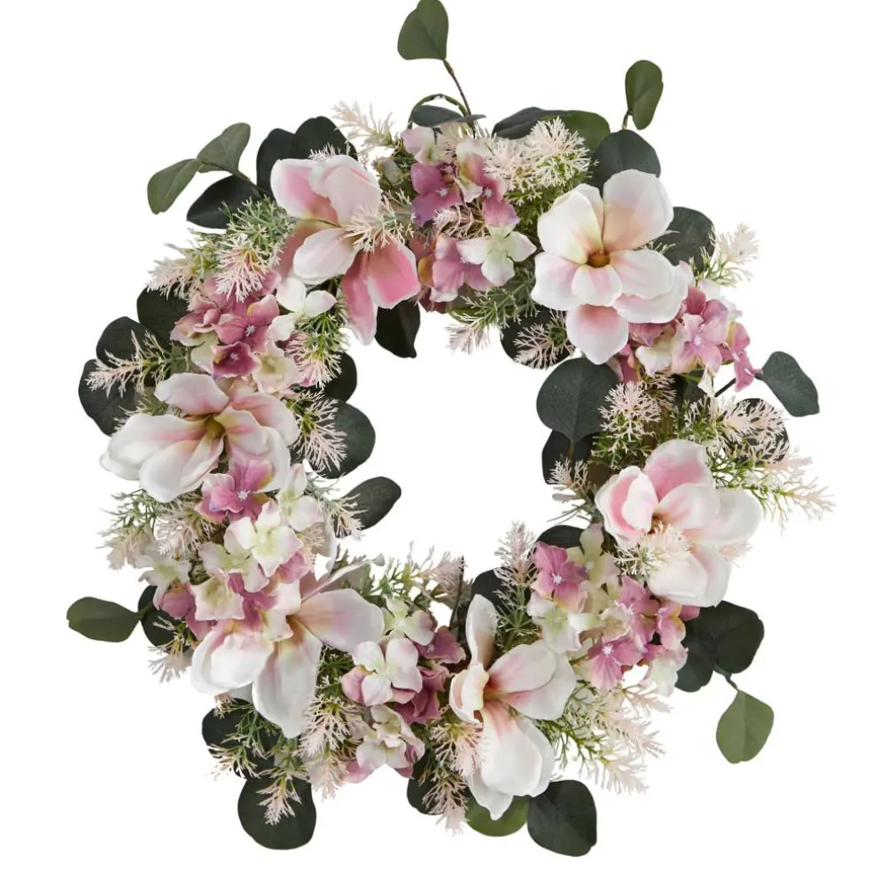 20" Hydrangea & Magnolia Wreath