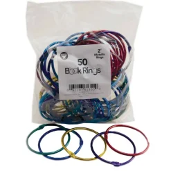 Hygloss Metallic Book Ring, 2" Diameter, Pack of 50