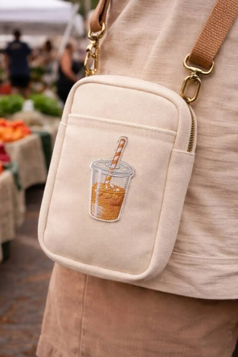 Iced Coffee, Drinks, Embroidered, Iron on Patch
