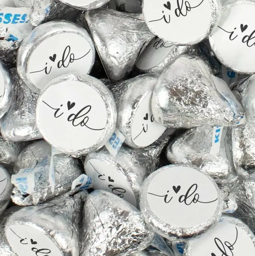 I Do Wedding Stickers for Hershey Kisses - (3 Sheets of 3/4" Labels) - By Just Candy