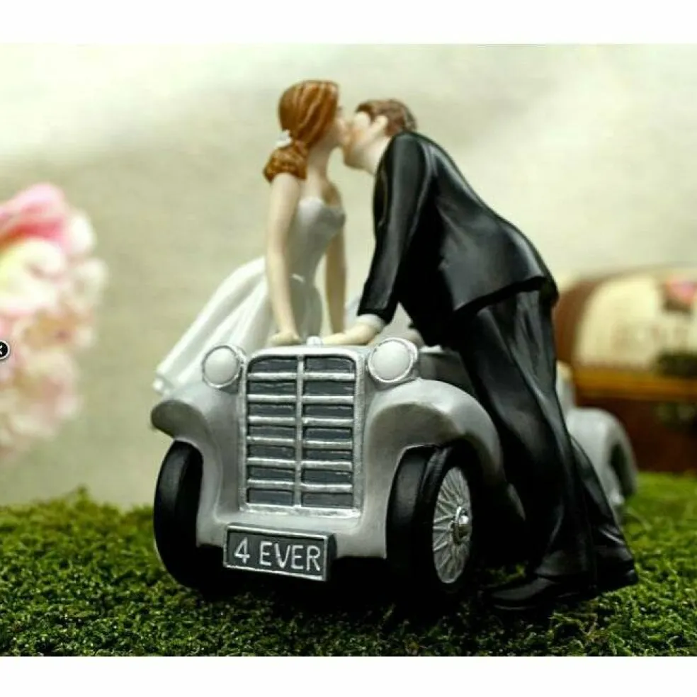 "I'll Love U 4 EVER" Car Wedding Cake Topper