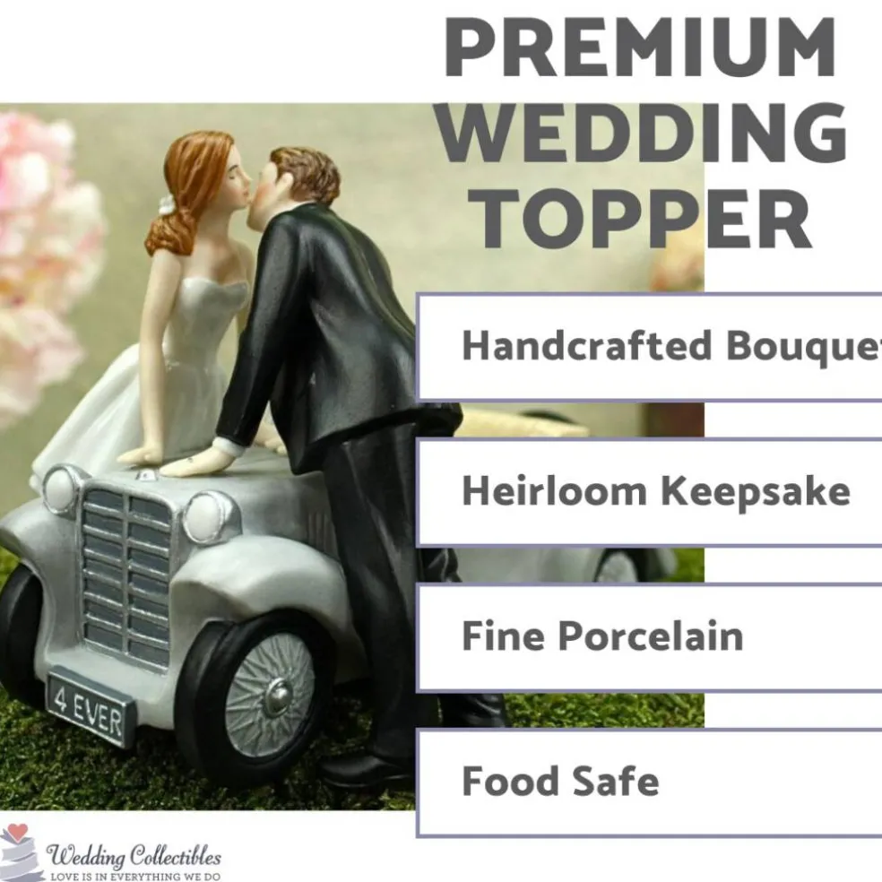"I'll Love U 4 EVER" Car Wedding Cake Topper