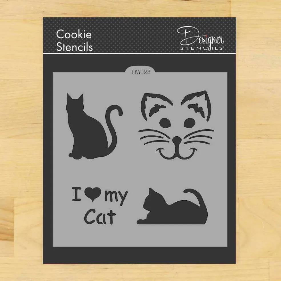 I Love My Cat Cookie & Craft Stencil | CM028 by Designer Stencils |