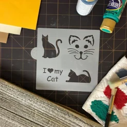 I Love My Cat Cookie & Craft Stencil | CM028 by Designer Stencils |