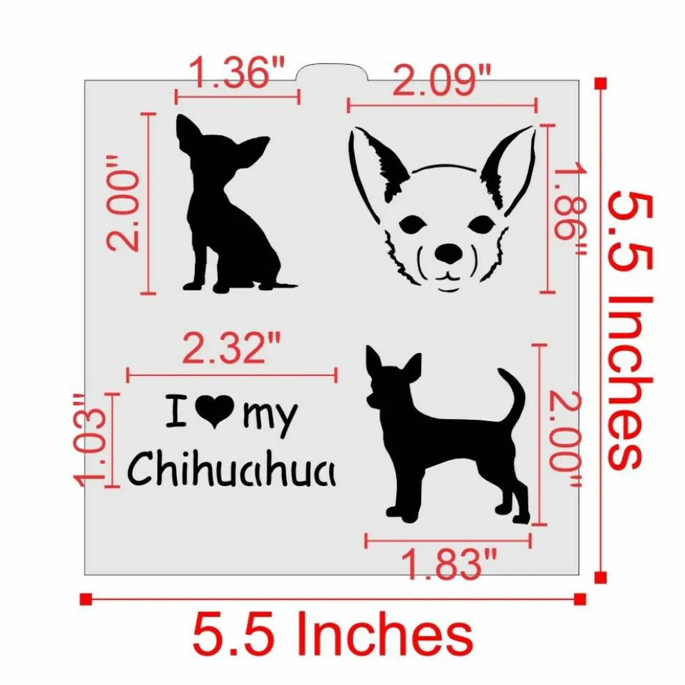 I Love My Chihuahua Cookie & Craft Stencil | CM019 by Designer Stencils | Cookie Decorating Tools |