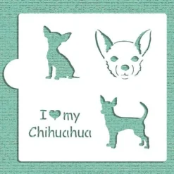 I Love My Chihuahua Cookie & Craft Stencil | CM019 by Designer Stencils | Cookie Decorating Tools |