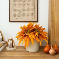 40in. Autumn Artificial Fall Boston Fern - Set of 2