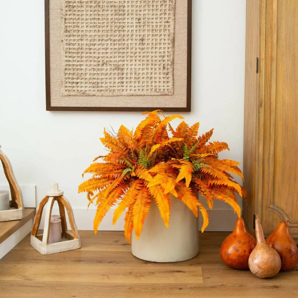 40in. Autumn Artificial Fall Boston Fern - Set of 2