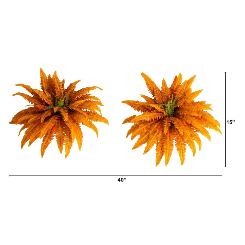 40in. Autumn Artificial Fall Boston Fern - Set of 2