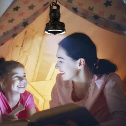 2-in-1 Camping Fan with LED Lantern, Battery Operated Tent Fan with Hanging Hook