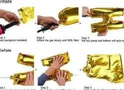 16 inch 3D Gold Happy Birthday Balloons Foil Letters Balloons