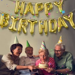 16 inch 3D Gold Happy Birthday Balloons Foil Letters Balloons