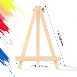 9 inch Easel for Painting, 6 Pack Wooden Easel Stand for Sign, Tabletop Easels for Painting Canvases, Small Art Easel Canvas Stand Photo Display Tripod Holder for Kids Adults