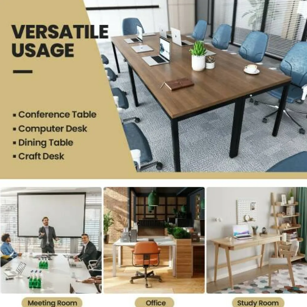 55 Inches Conference Table with Honeycomb Tabletop-Brown