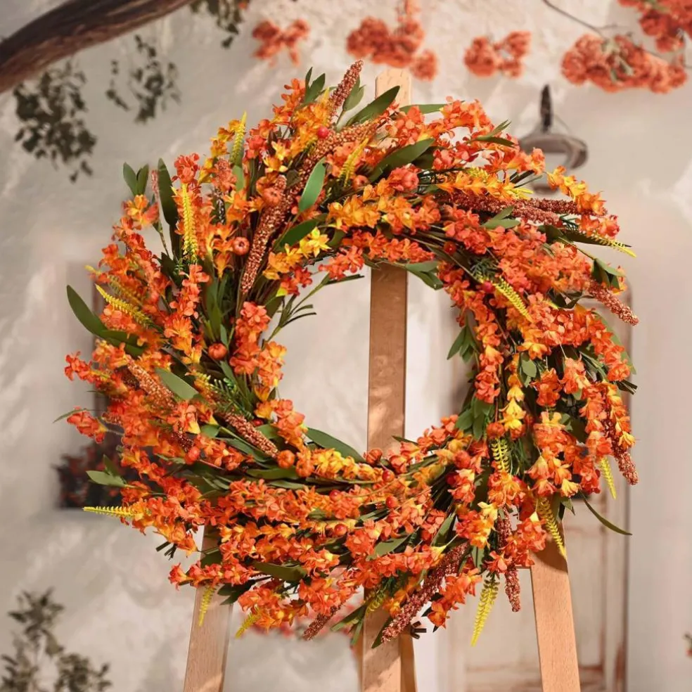 24 Inch Fall Wreaths for Front Door Outside