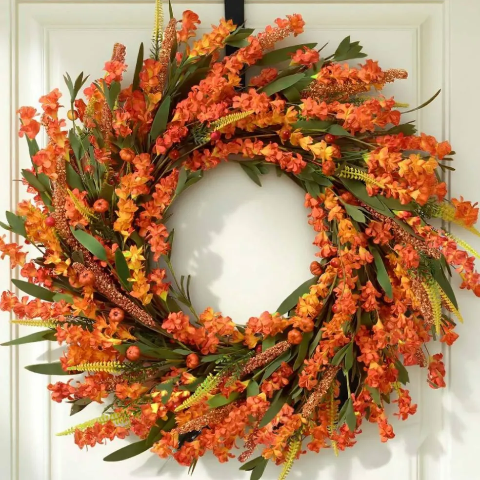 24 Inch Fall Wreaths for Front Door Outside