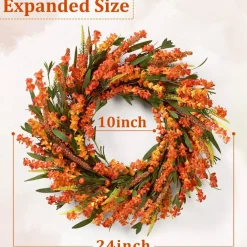 24 Inch Fall Wreaths for Front Door Outside