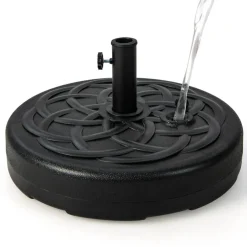 22 Inch Fillable Heavy-Duty Round Patio Umbrella Base Stand with Metal Pole