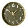 11.8 Inch Gold Frame Wall Clock, Non-Ticking Silent Quartz Clock with Easy-to-Read Large Numbers