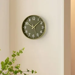 11.8 Inch Gold Frame Wall Clock, Non-Ticking Silent Quartz Clock with Easy-to-Read Large Numbers
