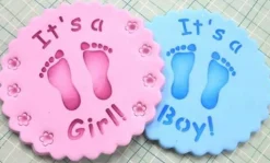 3.5-Inch It's a Boy and It's a Girl Cookie Stencils | C064 by Designer Stencils | Cookie Decorating Tools | Baking Stencils for Royal Icing, Airbrush, Dusting Powder | Reusable Plastic Food Grade Stencil for Cookies | Easy to Use