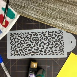 4-Inch Leopard Skin Cake Stencil Side | C485 by Designer Stencils | Cake Decorating Tools | Baking Stencils for Royal Icing, Airbrush, Dusting Powder | Reusable Plastic Food Grade Stencil for Cakes | Easy to Use & Clean Cake Stencil