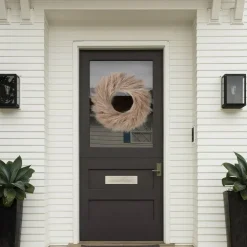 26 Inch Pampas Grass Wreath, Faux Boho Artificial Pampas Wreath for Front Door Wall Decor, Farmhouse Fall Autumn Christmas Spring Holiday Decoration Indoor Outdoor Home Decor