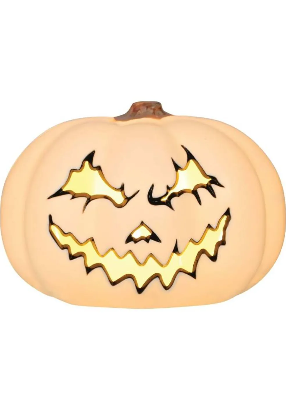 9-Inch Spooky Light Up White Pumpkin Decoration