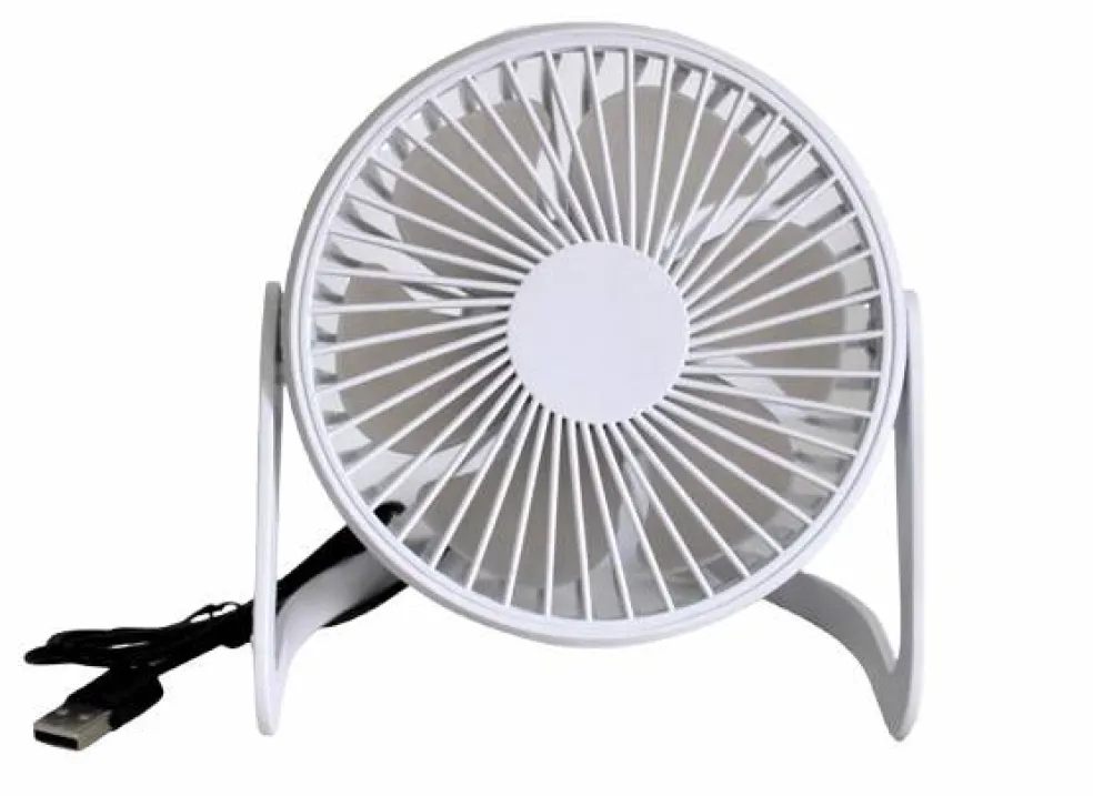 6-Inch USB Desk Fan Portable Quiet Adjustable Angle Home & Office White