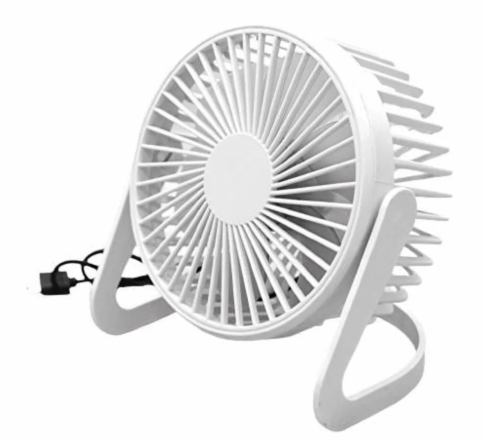 6-Inch USB Desk Fan Portable Quiet Adjustable Angle Home & Office White