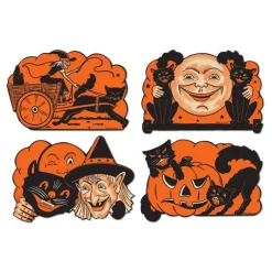 9 Inch Vintage Halloween Cutouts 4/Pkg