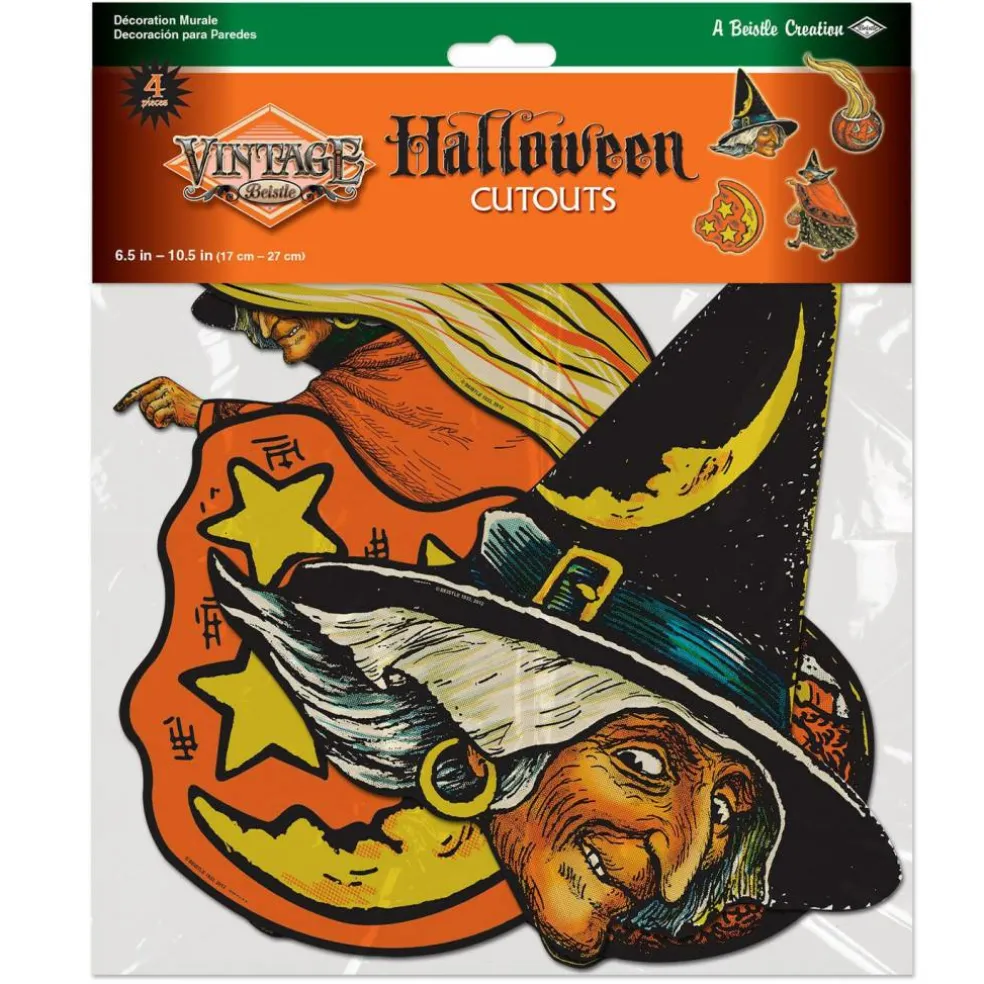 10.5 Inch Vintage Halloween Cutouts 4/Pkg