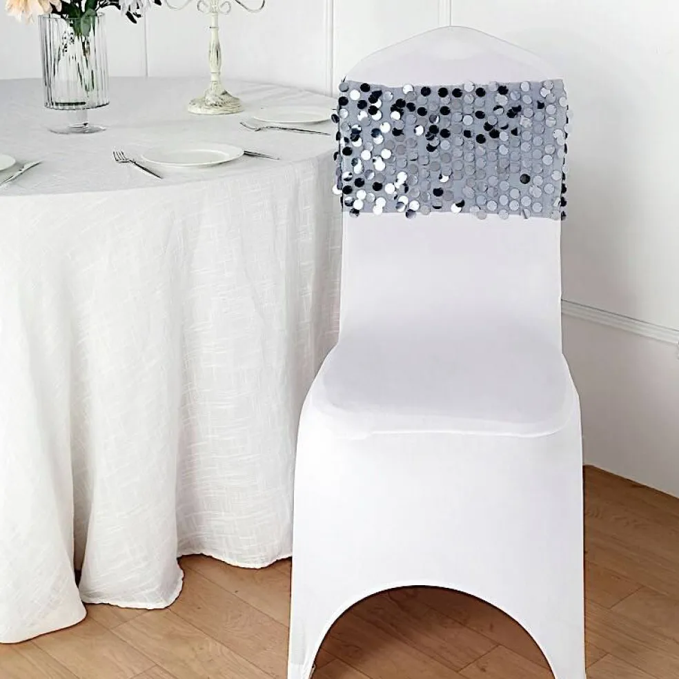 10-Inch wide Big Payette Sequined Chair Sashes