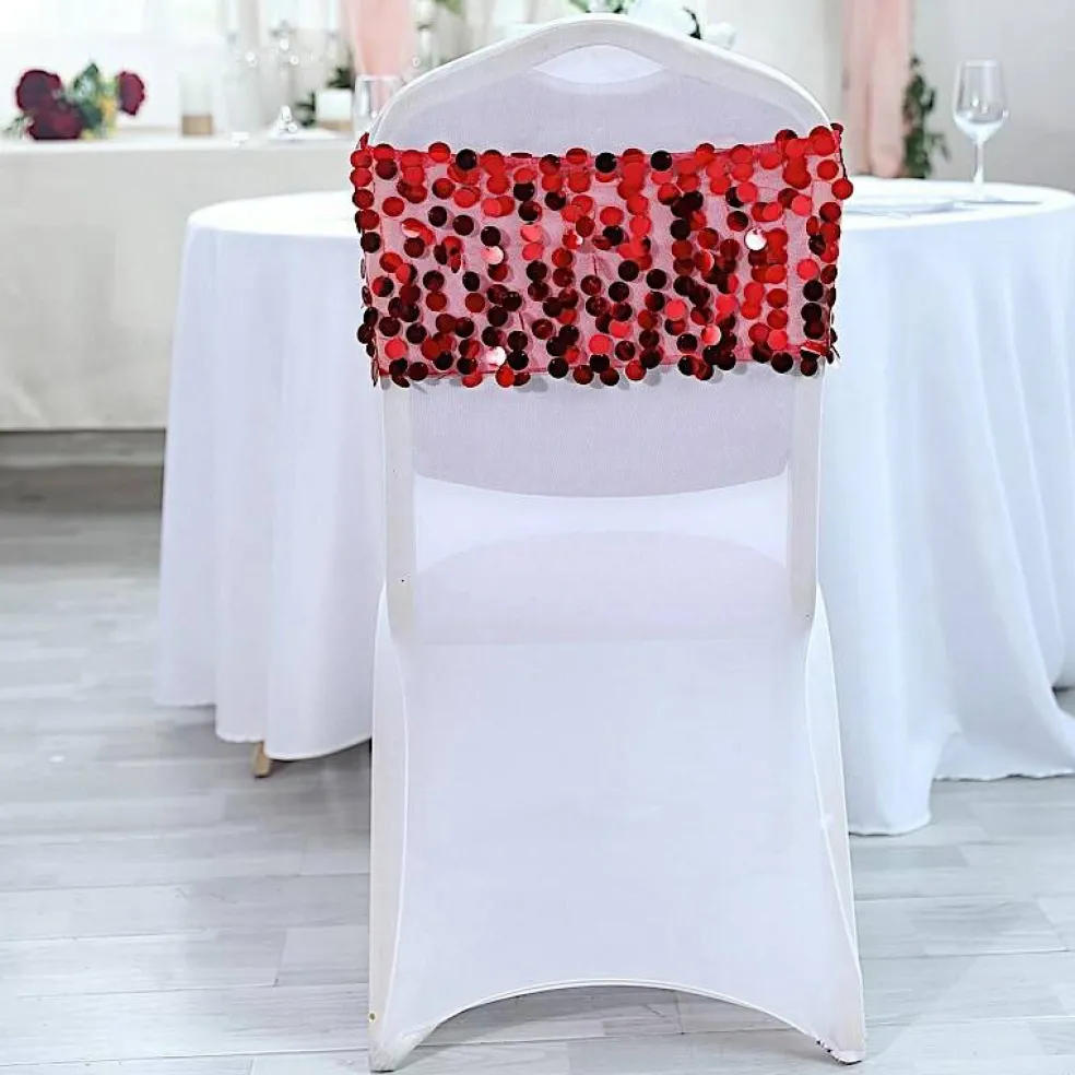 10-Inch wide Big Payette Sequined Chair Sashes