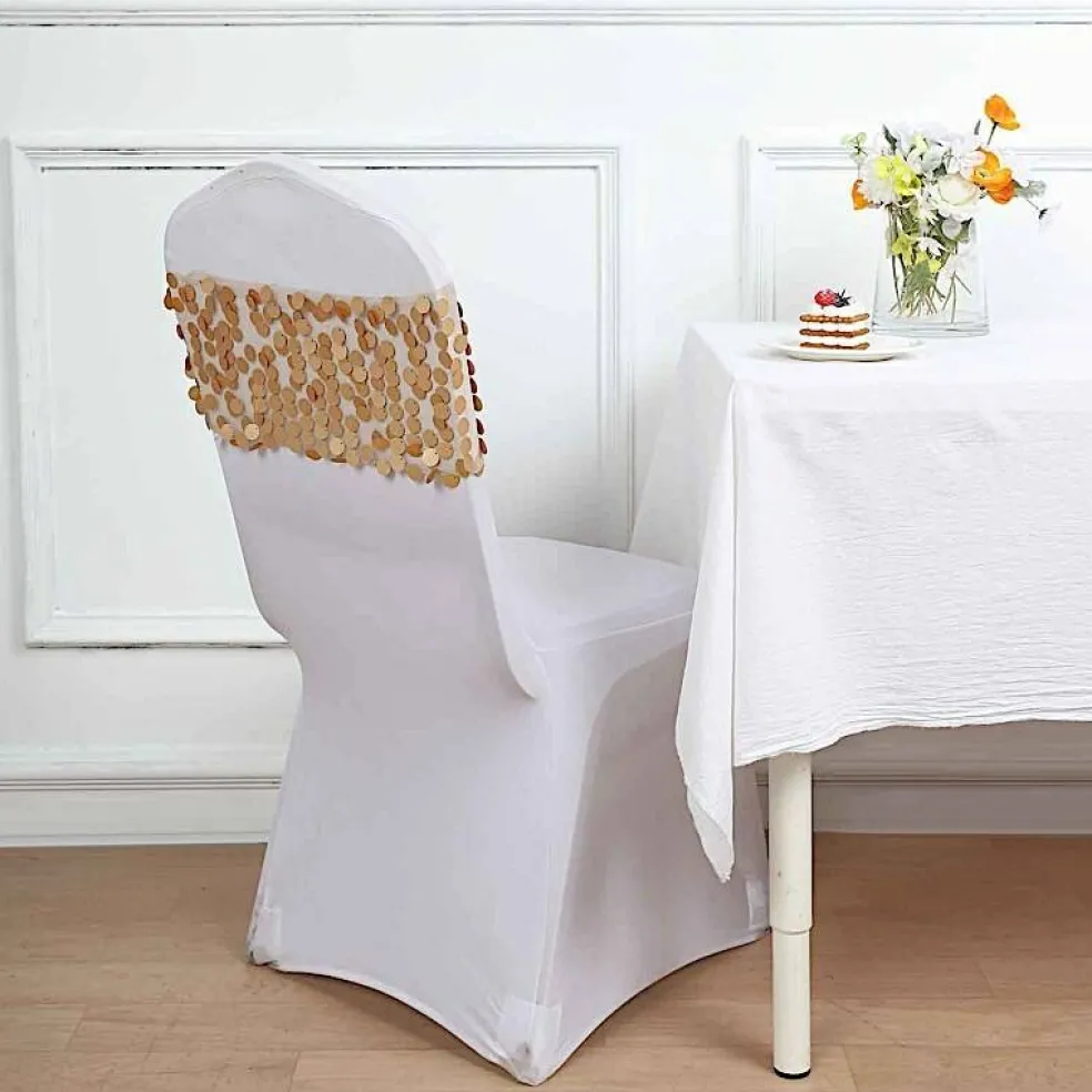 10-Inch wide Big Payette Sequined Chair Sashes