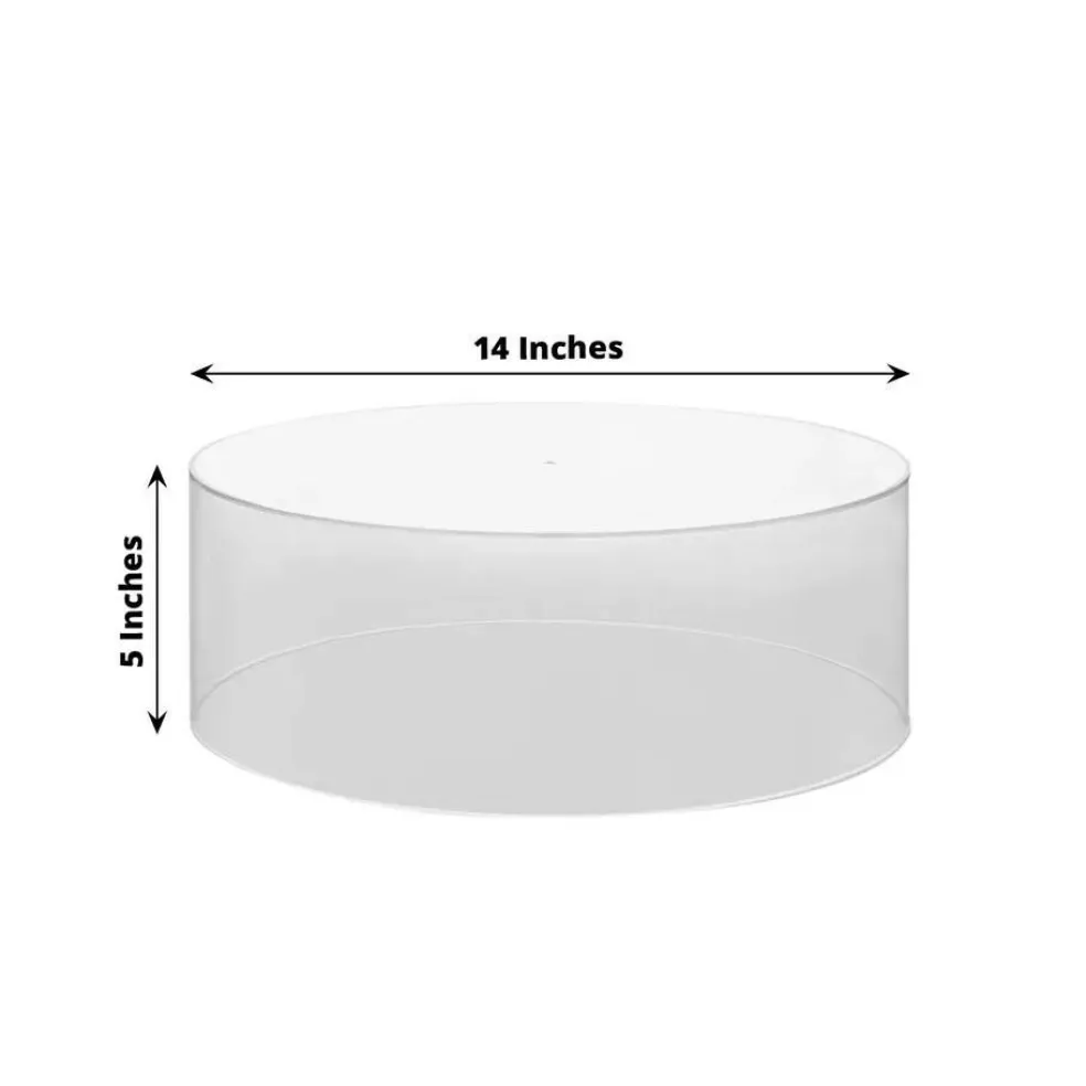 14 in Clear Round Acrylic CAKE STAND Display Box Pedestal Riser Party Events