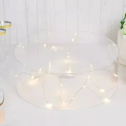 14 in Clear Round Acrylic CAKE STAND Display Box Pedestal Riser Party Events