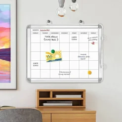3-in-1 Combination Magnetic Calendar Whiteboard & Corkboard