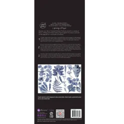 Indigo - Small Transfers 6"x12" 3 sheets Rub on Transfers for Furniture Vintage Rub on Transfers Stickers for Crafts Classic Spring Summer autumn Flowers Decoration Transfers