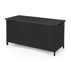 Indoor Outdoor 85 Gallon Storage Container with Waterproof Liner and Universal Wheels