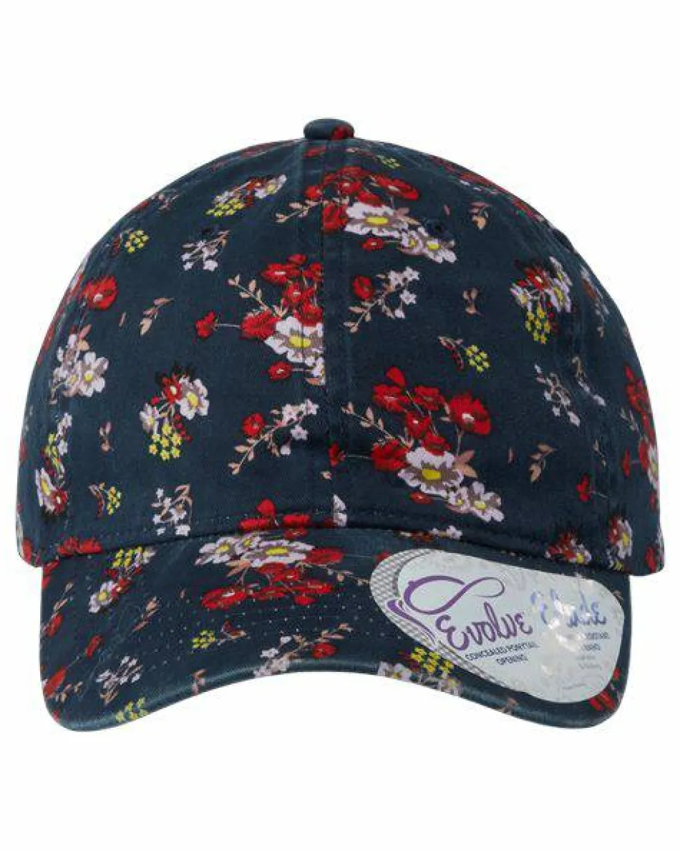 Infinity Her Womens Garment Washed Fashion Print Cap Free Shipping