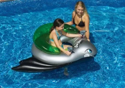 Inflatable Batwing Fighter Ride-On Kids Battle Squirt Blaster Pool Toy - 72" - Green