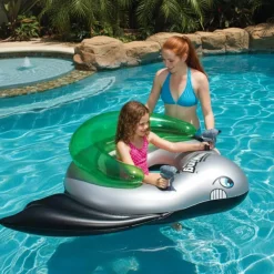 Inflatable Batwing Fighter Ride-On Kids Battle Squirt Blaster Pool Toy - 72