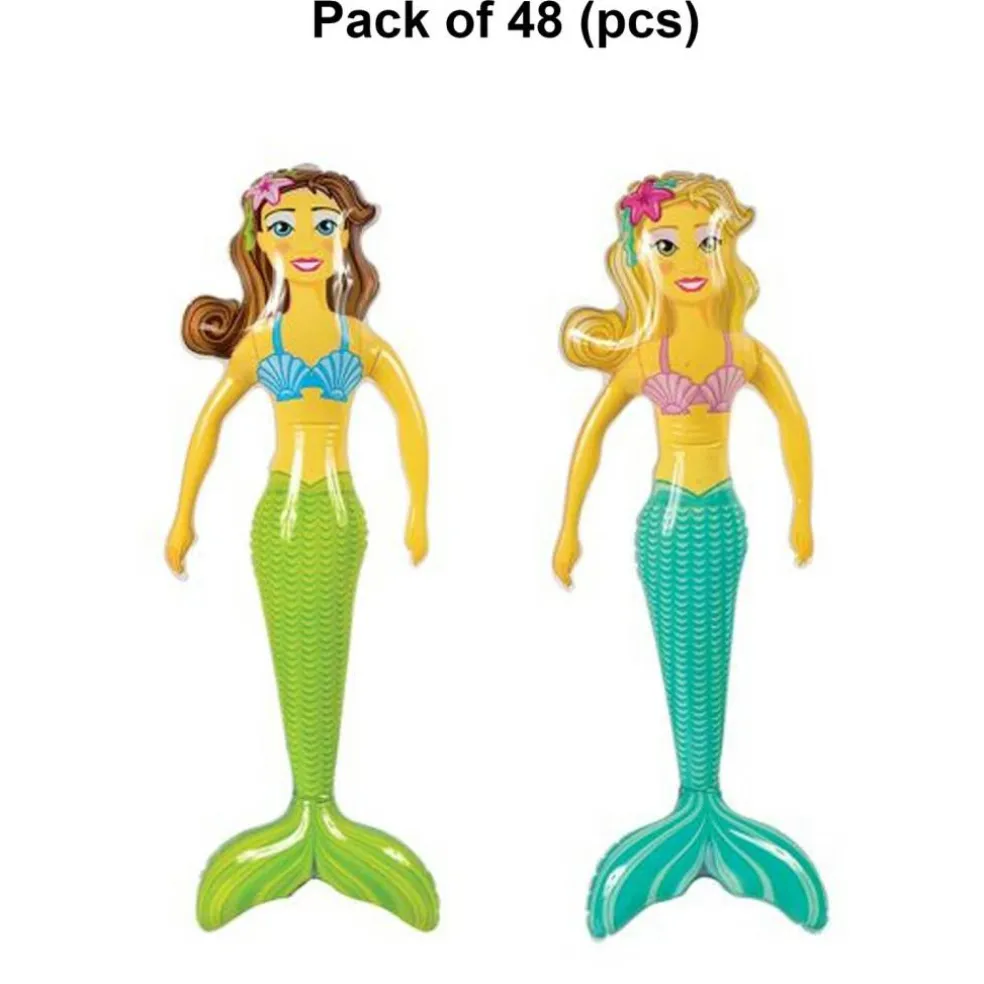 Inflatable Mermaid Float Toy 36 Inch Assorted Colors