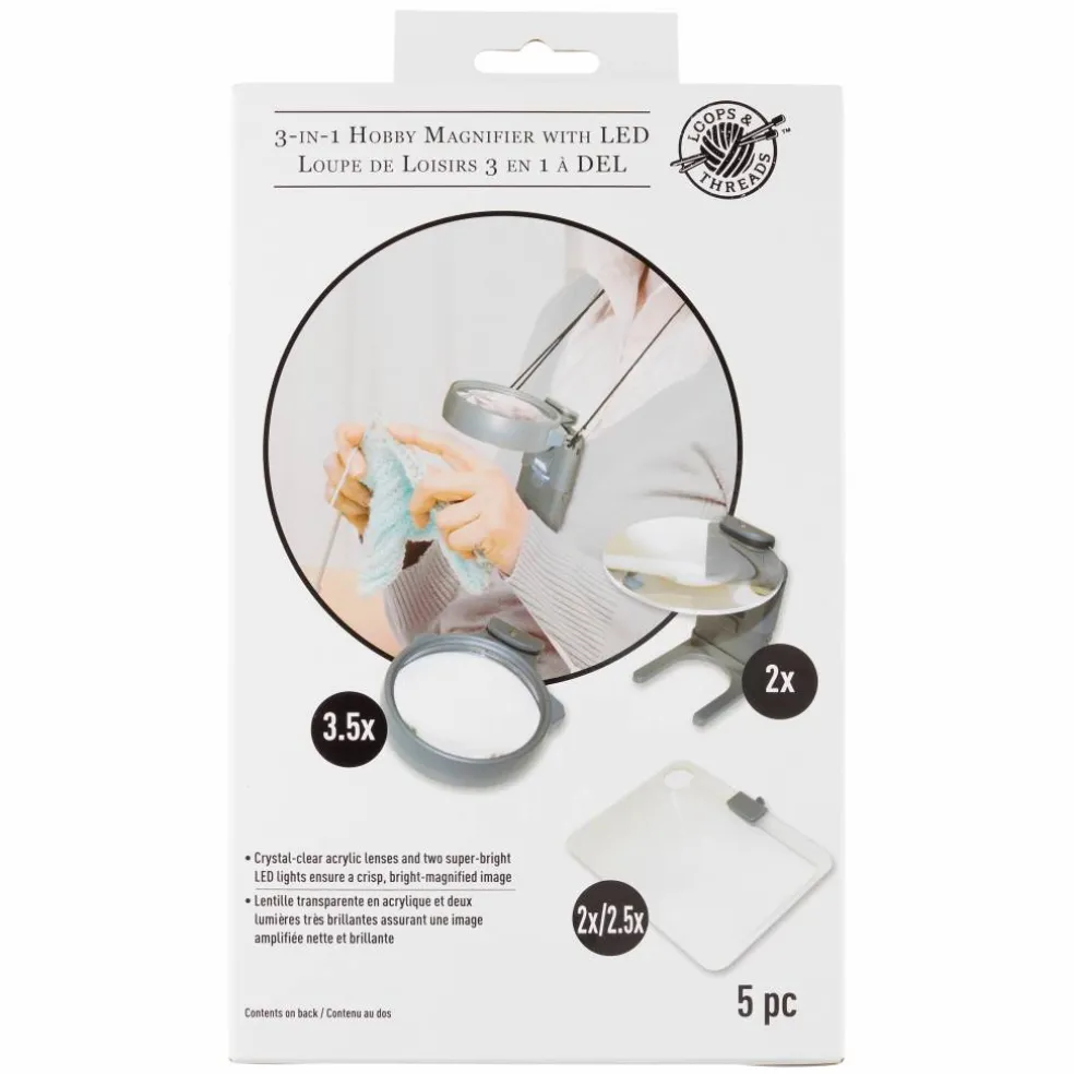 3-in-1 Hobby Magnifier with LED by Loops & Threads®