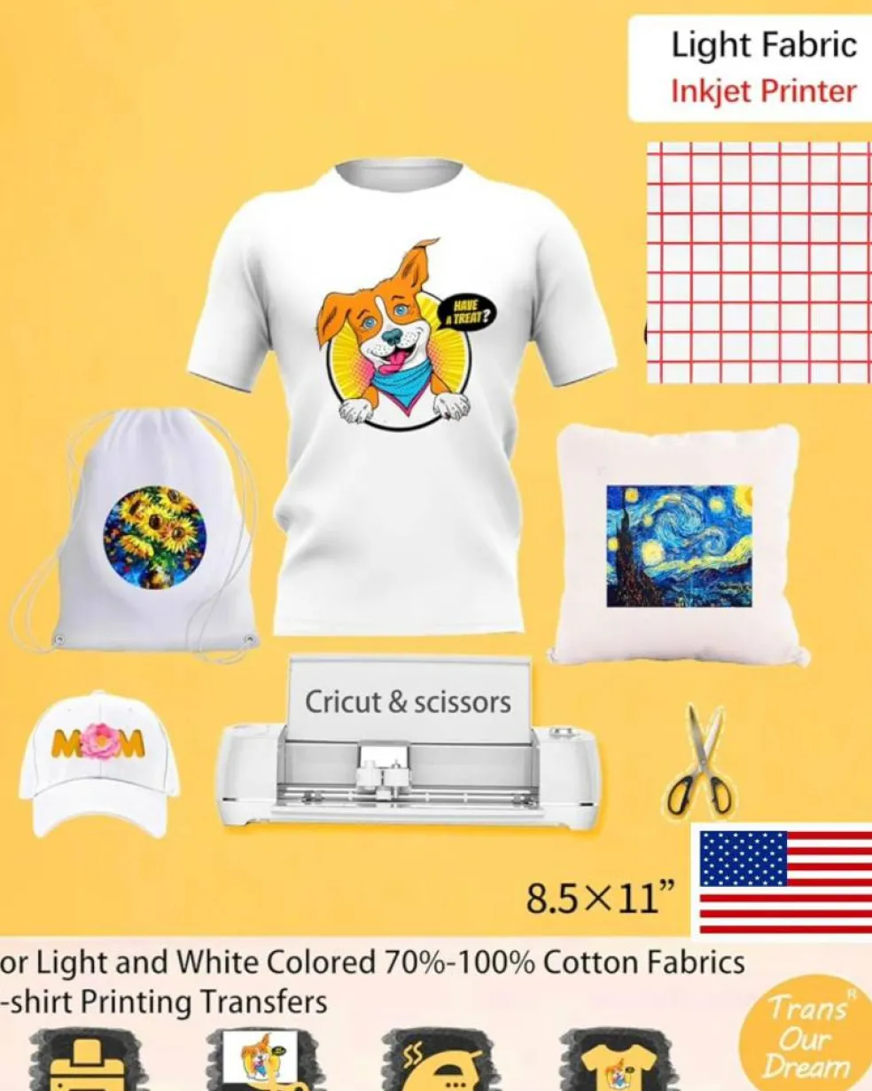 Ink Jet Transfer Paper for Light Fabris Sheets 8.5"x11"