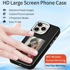 Ink Screen Mobile Case with 3.97 Inch HD Display and Alloy Frame Black Protective Design