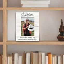 In Loving Memory Grandma Memorial 5x7 Picture Frame, Wooden Sympathy Photo Frame for Tabletop Display, “They Walk Beside Us Every Day” Memorial Gift for Loss of Grandma Home Decor